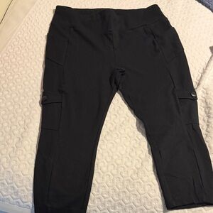 CAbi Black Capris with Button Accents